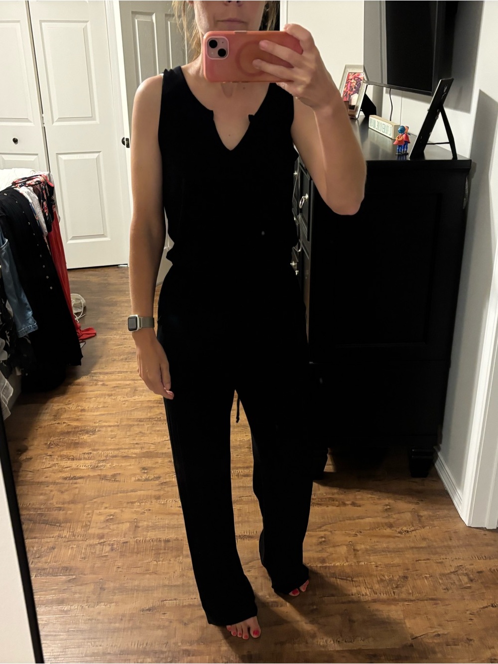 Black Sleeveless XS V-Neck Jumpsuit